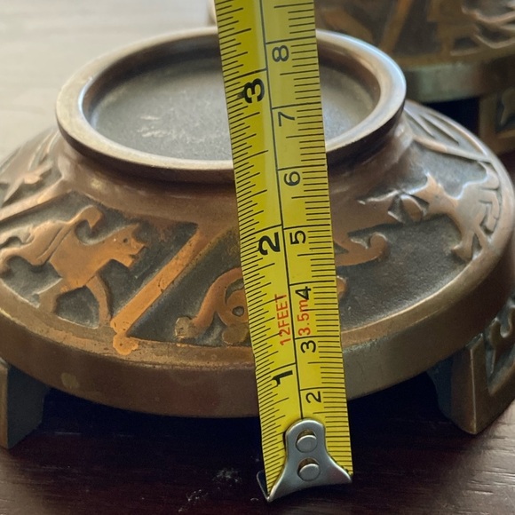 Vintage Aedel Malm Bronze candle holders folk story mid century 50s 60s Denmark - Picture 11 of 11